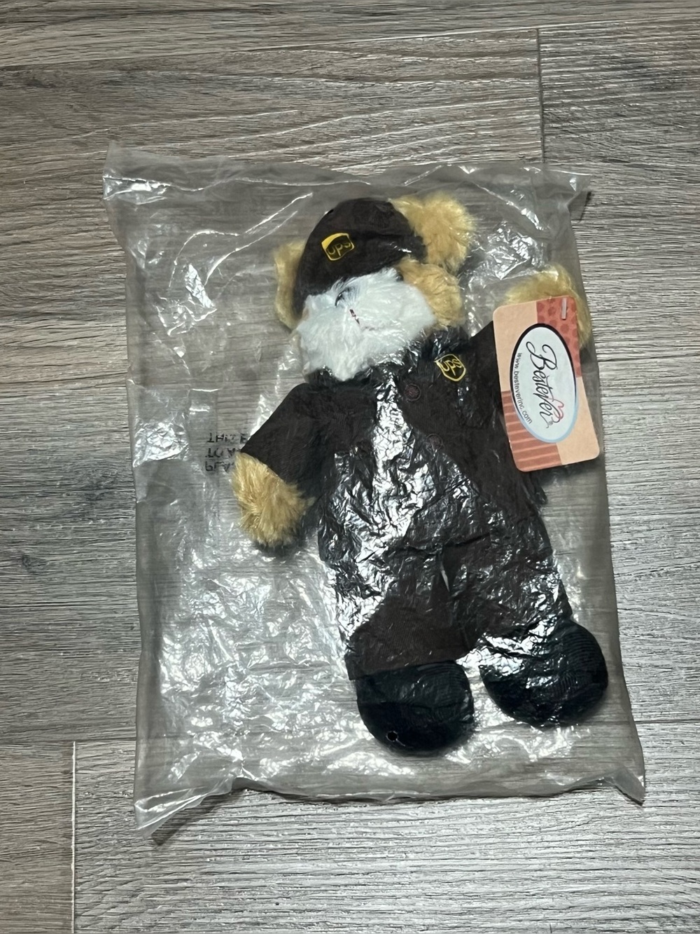 Vintage UPS Bear Stuffed Toy Plush Bestever Uniform United Postal Service 8" NWT